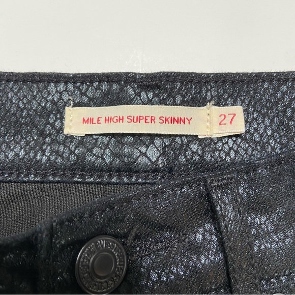 LEVI’S Premium Mile High Super Skinny Black Snakeskin Print Jean - Picture 11 of 16